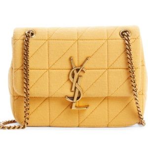 Saint Laurent Mini Jamie Lock Baguette Wool Shoulder Bag